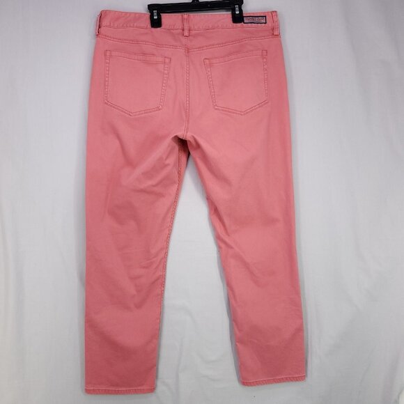 Vineyard Vines Slim Pants Mens 36x30 Pink Cotton Preppy Stretch Golf - Picture 2 of 16